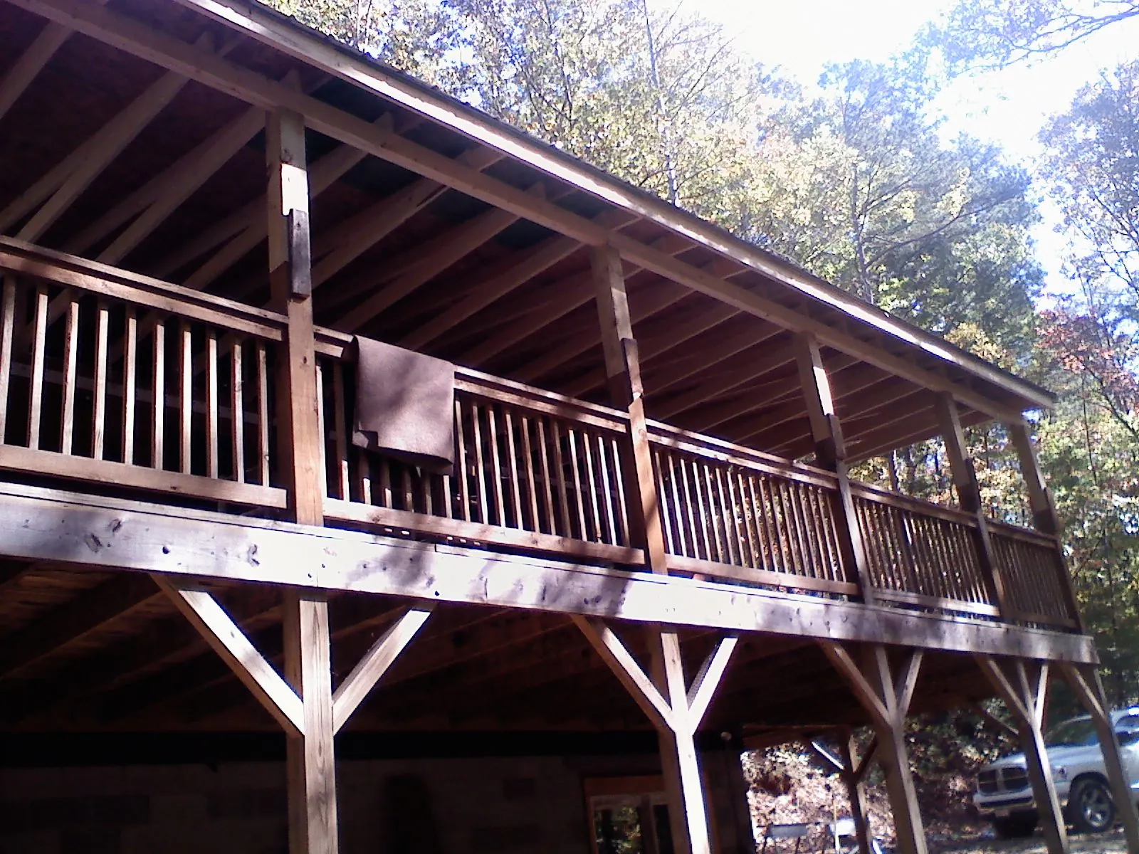 Timber framing under a new elevated porch and deck — Roof Leak Repair in Fentress by Roofing Brothers
